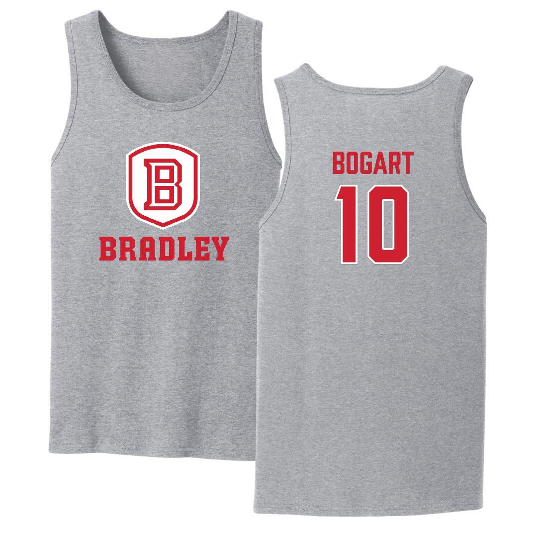 Bradley University Baseball Sport Gray Tank Top - #10 JD Bogart