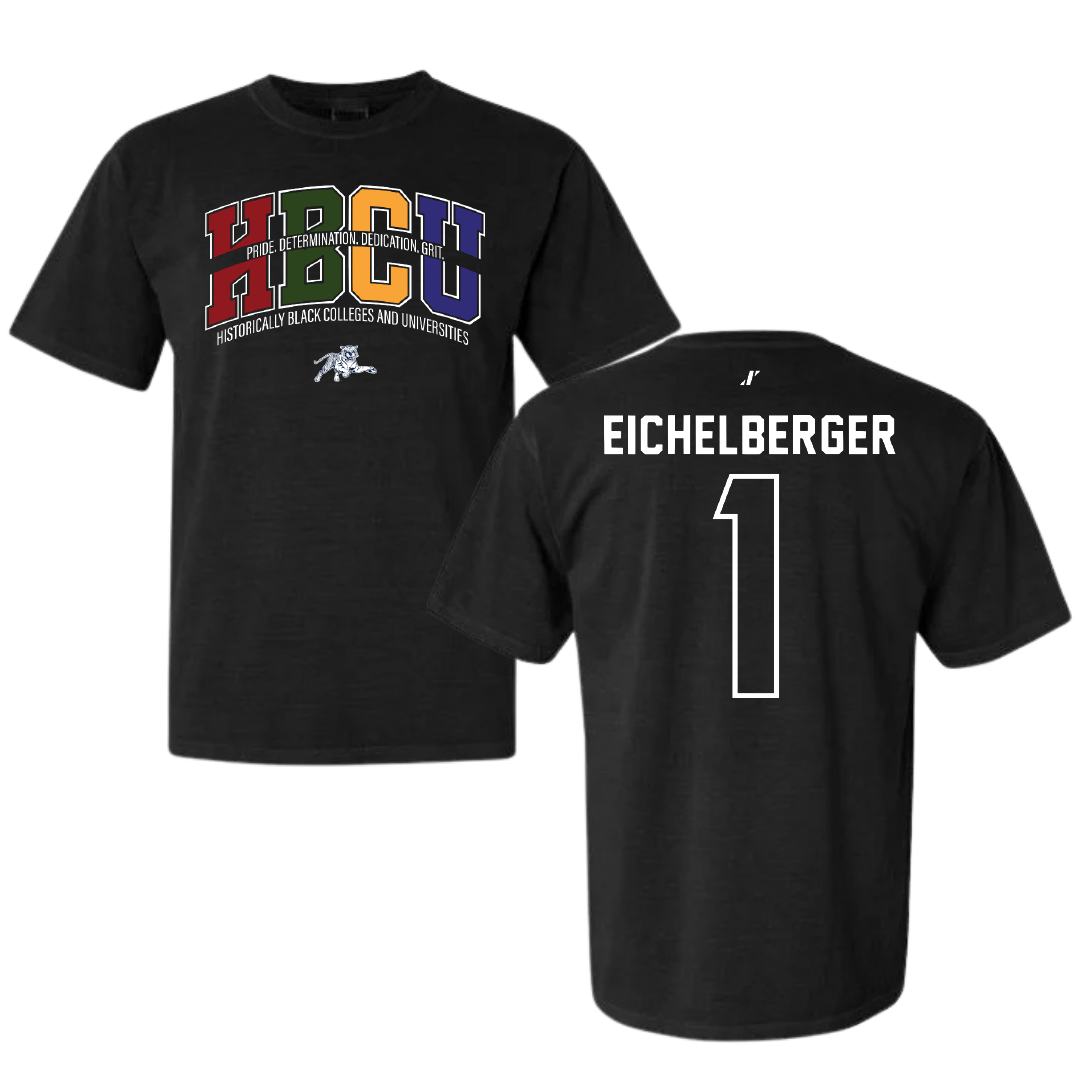 Jackson State University Baseball Black HBCU Comfort Colors Tee - #1 Joseph Eichelberger