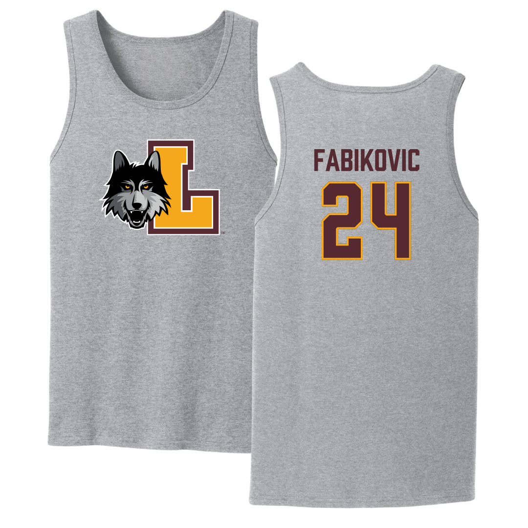 Loyola University-Chicago Volleyball Sport Gray Tank Top - #24 Daniel Fabikovic