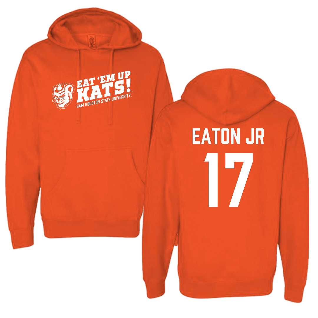 Sam Houston State University Football Orange General Hoodie - #17 Christopher Eaton Jr