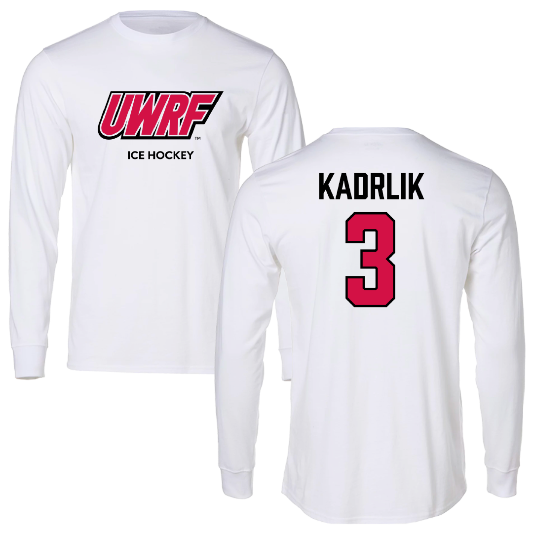 University of Wisconsin-River Falls Ice Hockey (W) White Long Sleeve - #3 Madison Kadrlik