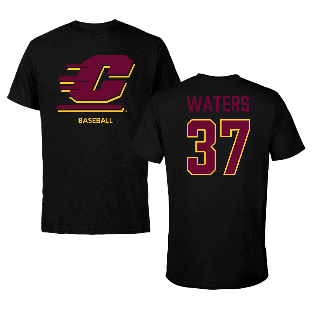 Central Michigan University Baseball Black Tee - #37 Evan Waters