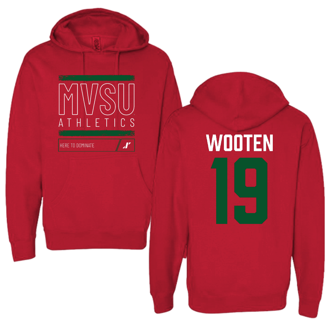 Mississippi Valley State University Volleyball Red Dominate Hoodie - #19 Taylor Wooten