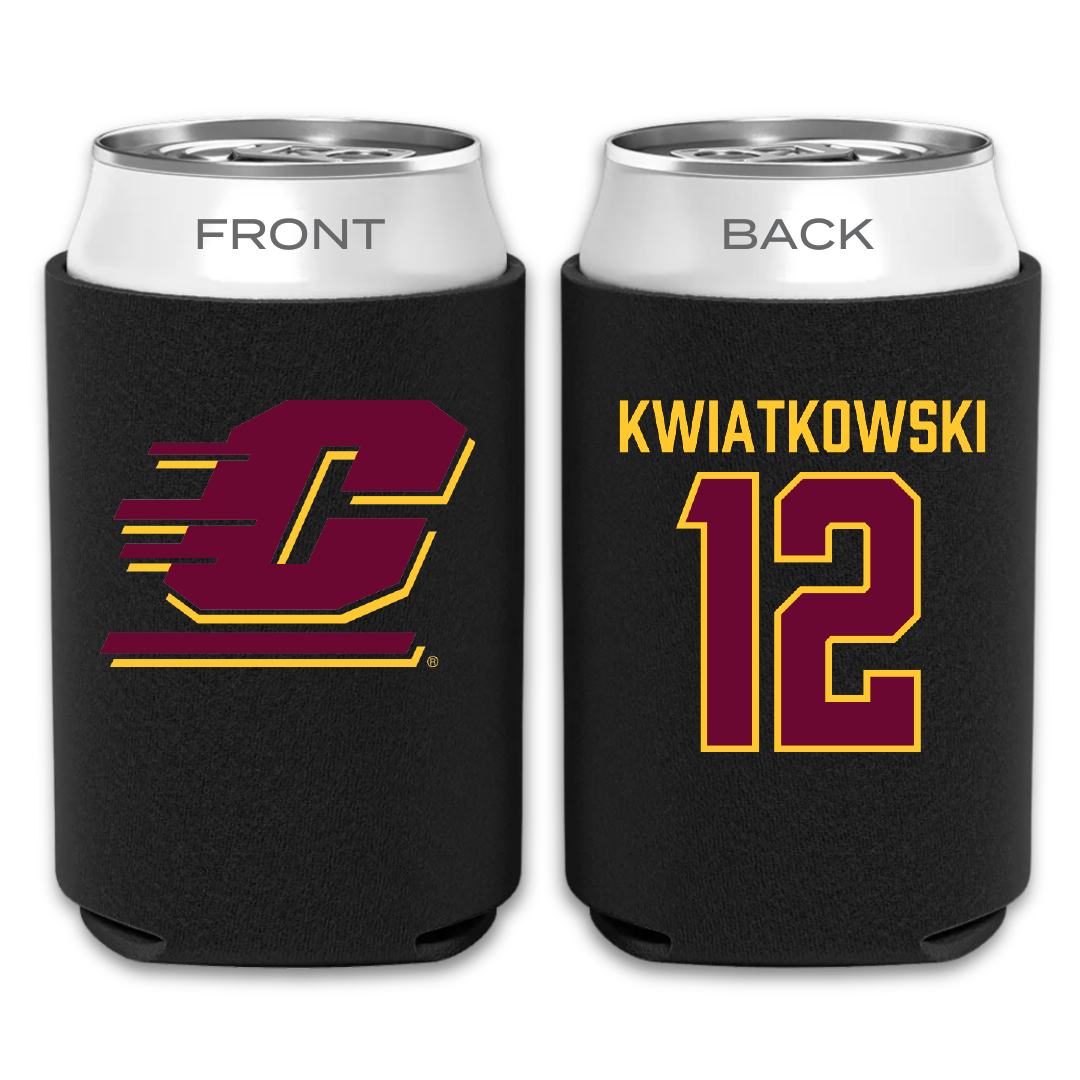 Central Michigan University Football Black Can Cooler - #12 Jordan Kwiatkowski