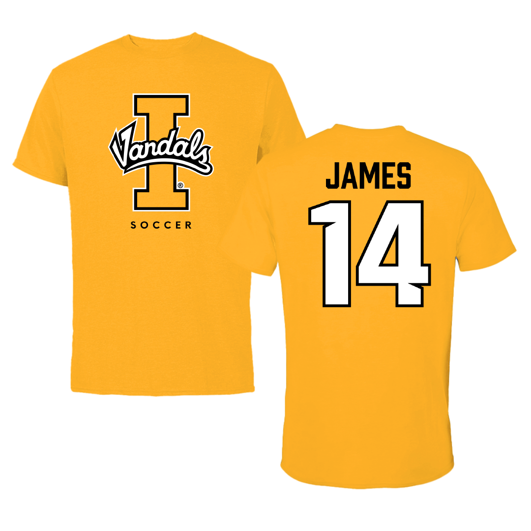University of Idaho Soccer Gold Tee - #14 Emma James