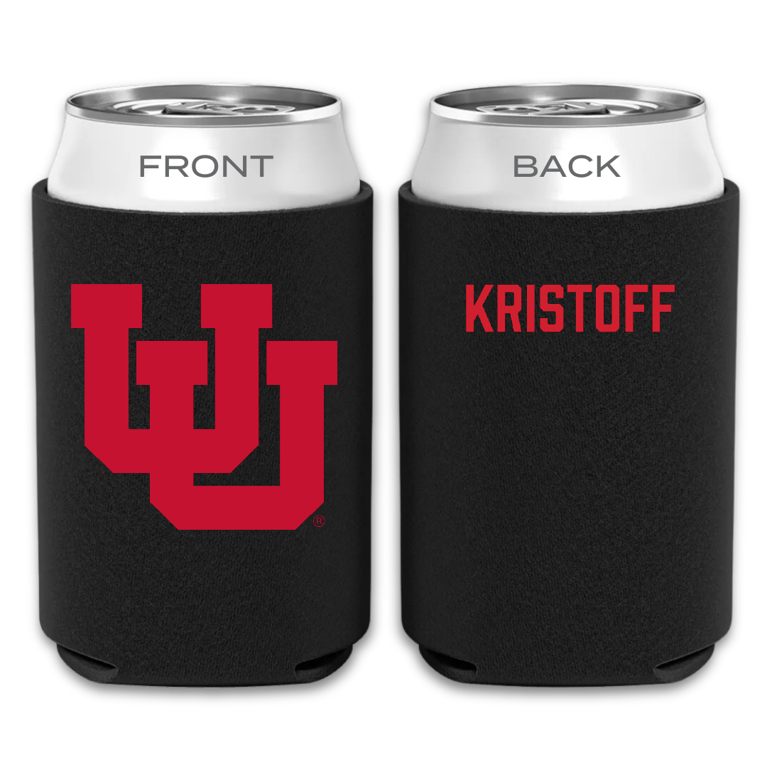 University of Utah Swimming & Diving Black Can Cooler - Keaton Kristoff