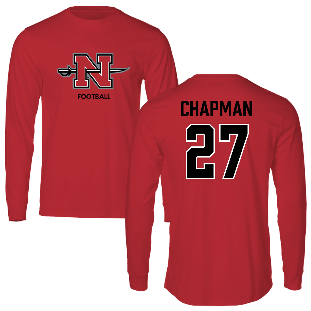Nicholls State University Football Red Mascot Performance Long Sleeve - #27 Gil Chapman