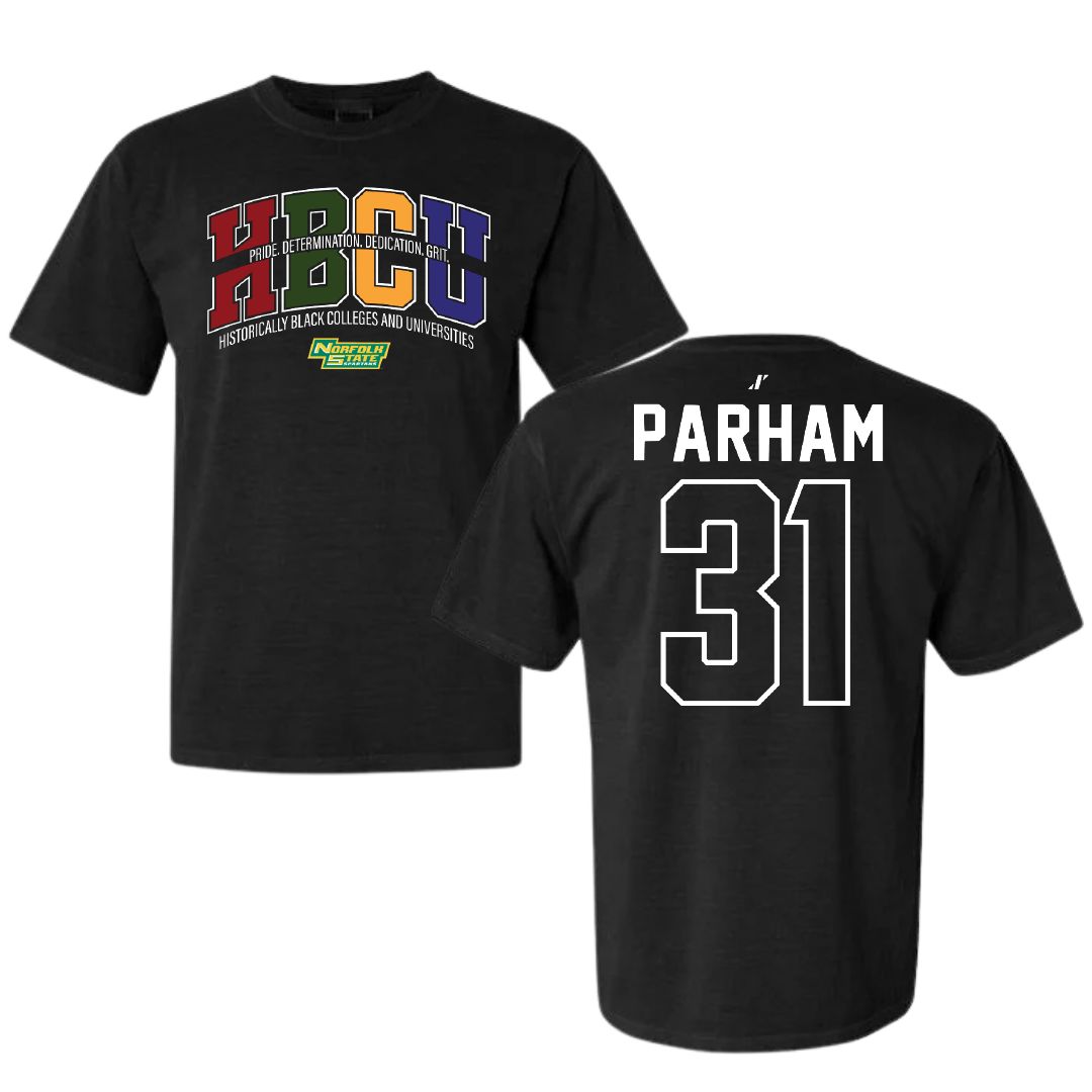 Norfolk State University Football Black HBCU Comfort Colors Tee - #31 Christian Parham
