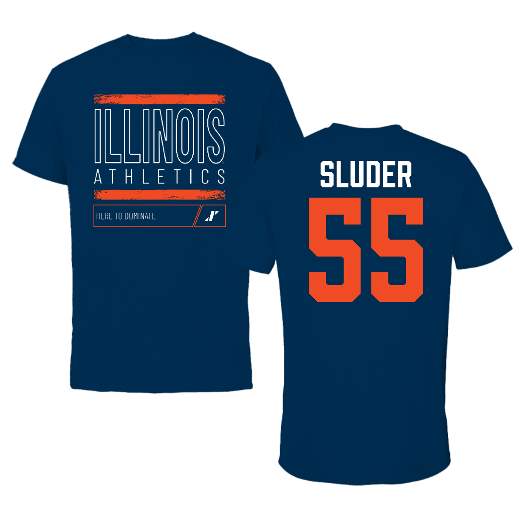 University of Illinois Softball Navy Dominate Tee - #55 Mallory Sluder
