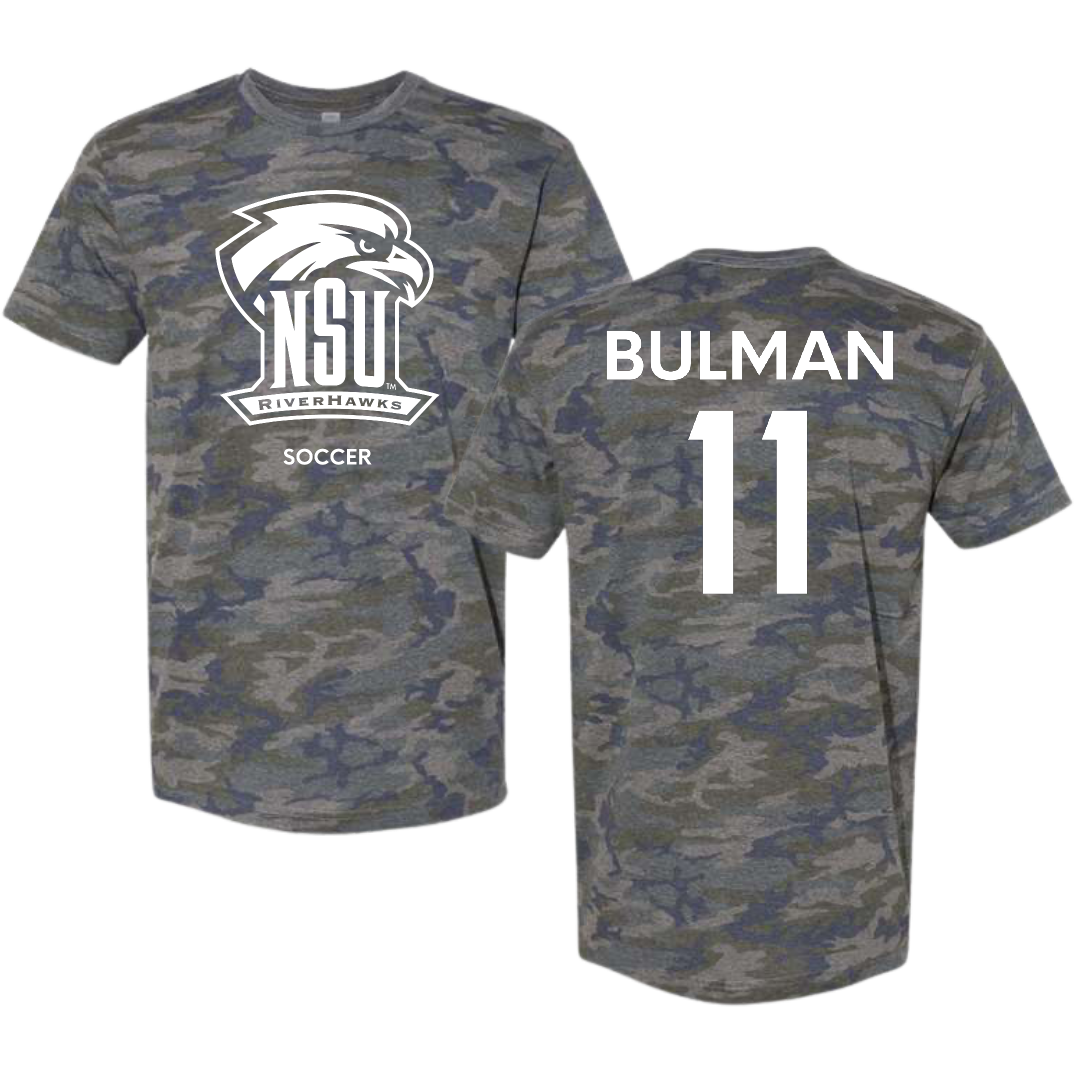 Northeastern State University Soccer (M) Vintage Camo Tee - #11 Braxton Bulman