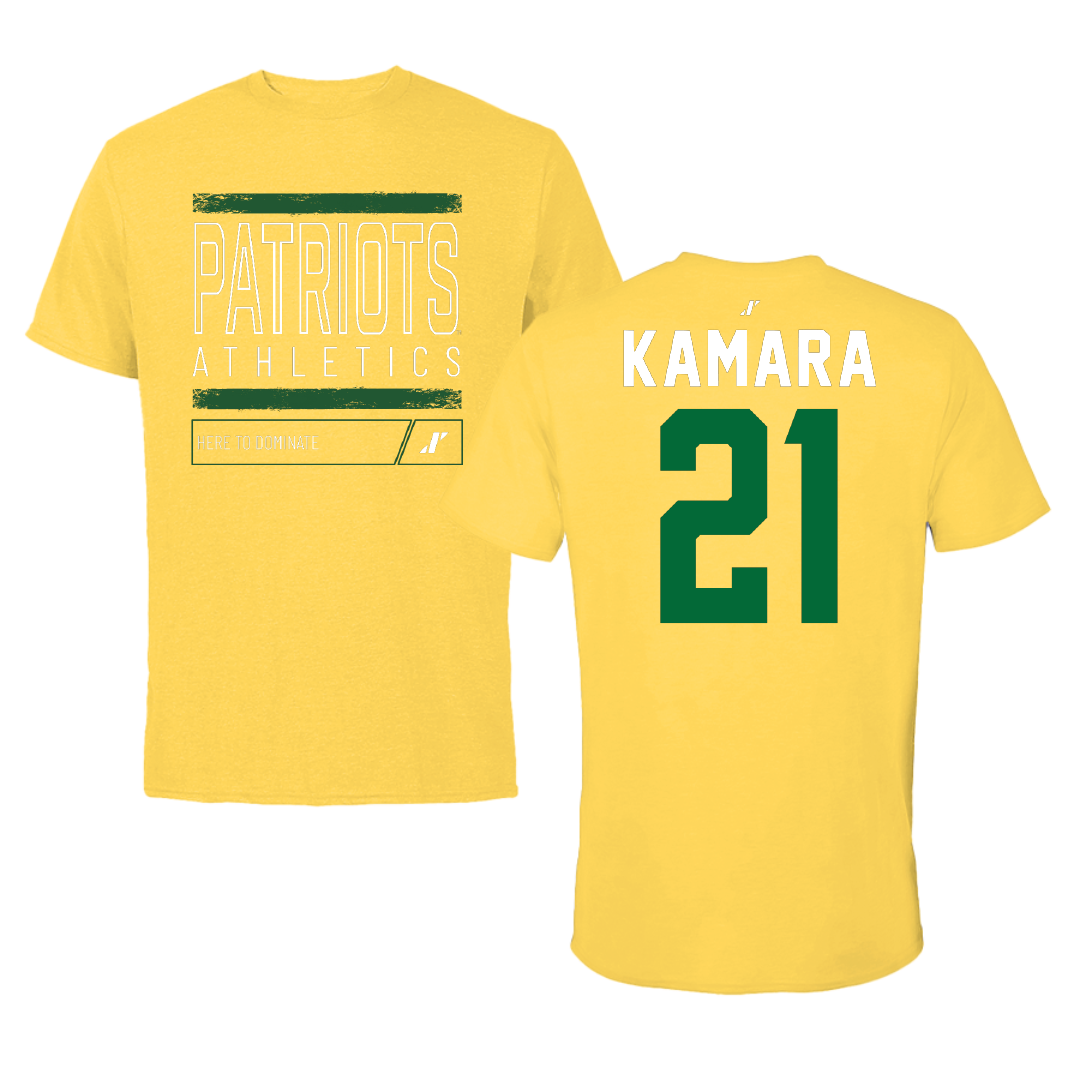 George Mason University Soccer Yellow Dominate Tee - #21 Abdul Kamara