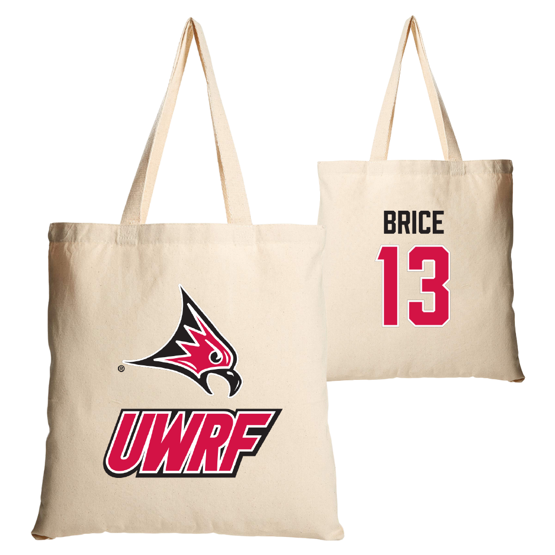 University of Wisconsin-River Falls Ice Hockey Tan Canvas Tote Bag - #13 Ellie Brice