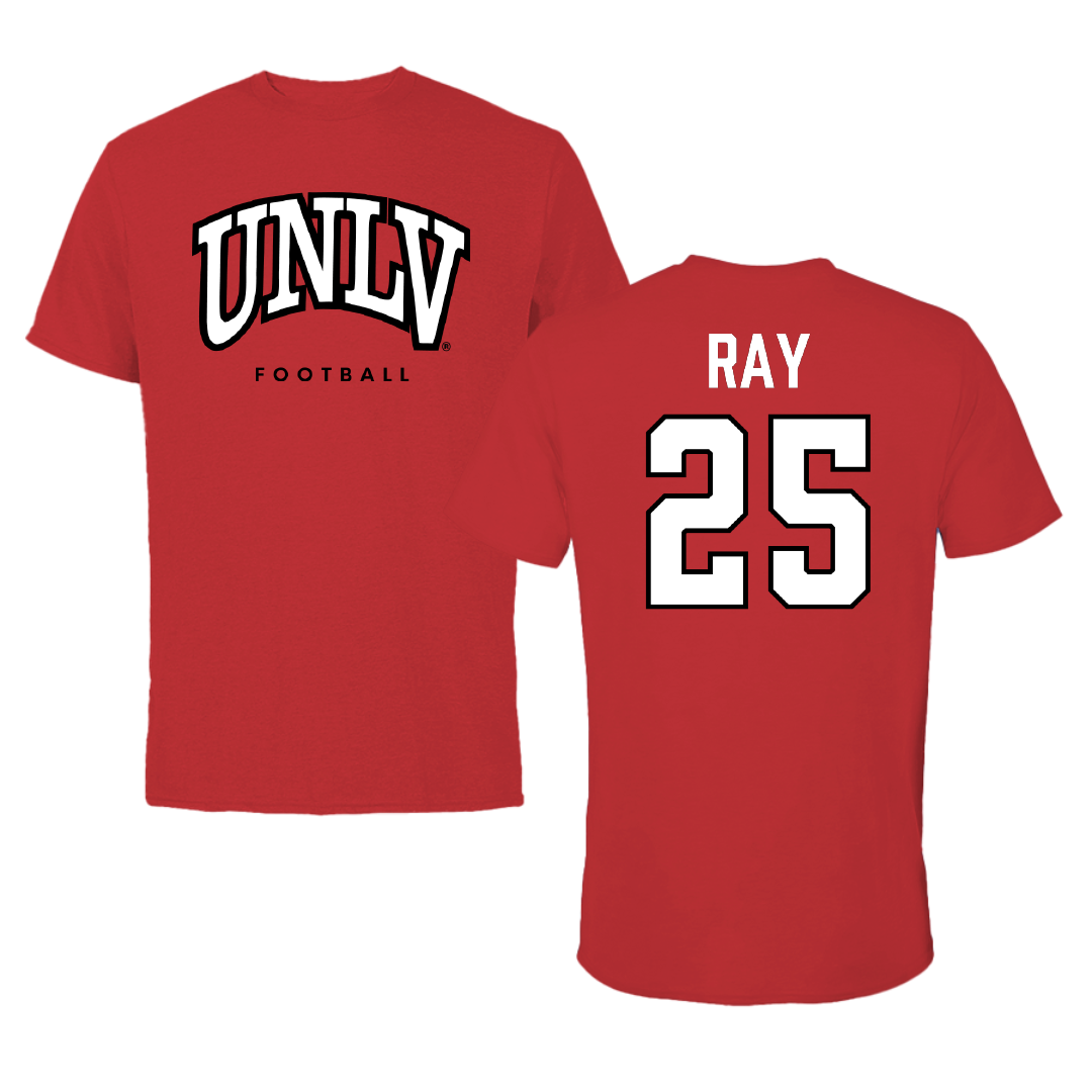 University of Nevada-Las Vegas Football Red Tee - #25 Rogerick Ray