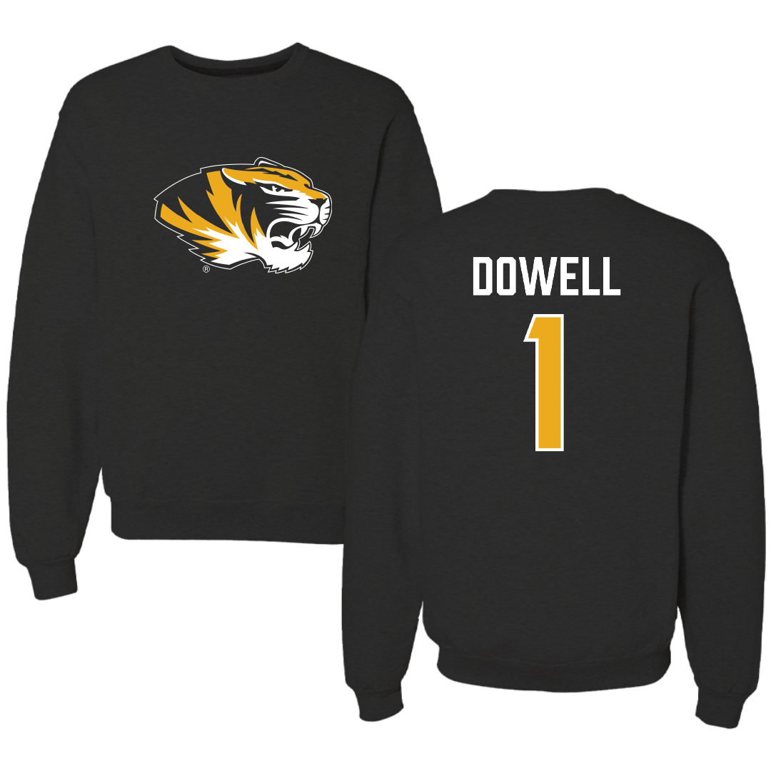 University of Missouri Basketball Black Crewneck - #1 Shannon Dowell