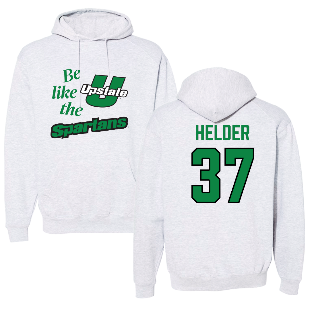 University of South Carolina-Upstate Baseball Light Gray Be Like Us Hoodie - #37 Gabe Helder