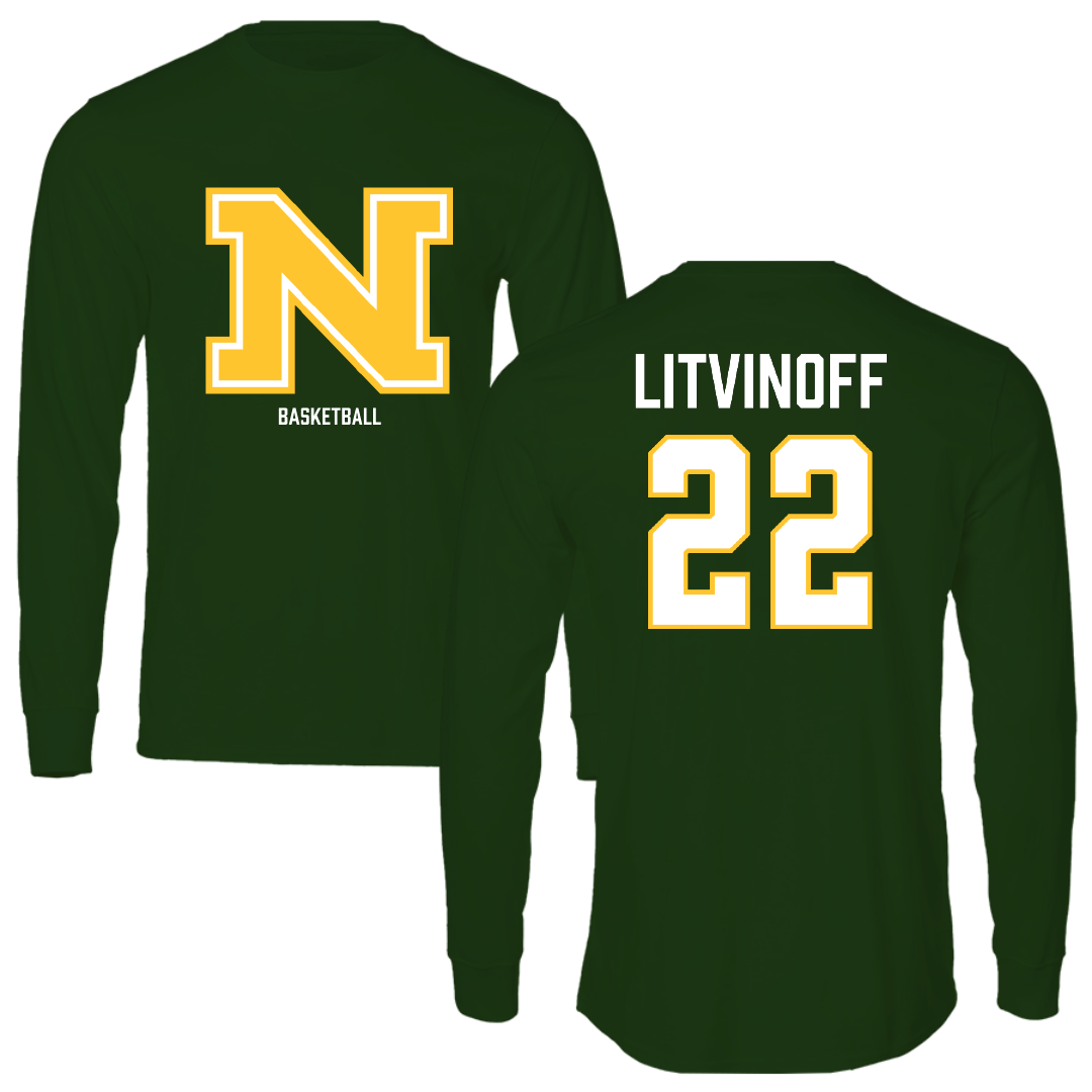 Northern Michigan University Basketball (W) Forest Green Performance Long Sleeve - #22 Kennedy Litvinoff