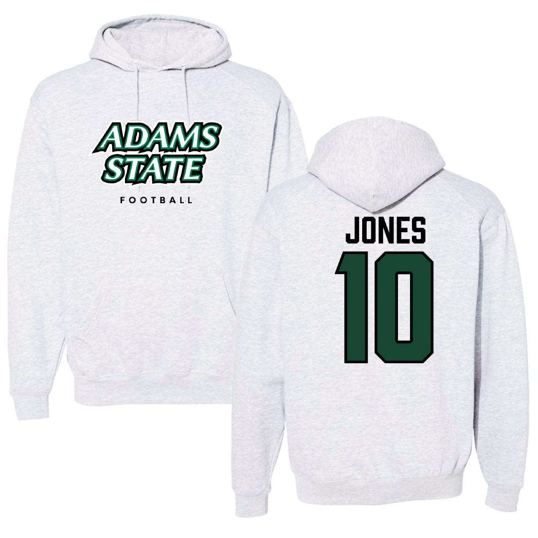 Adams State University Football Gray Block Hoodie - #10 Hayden Jones