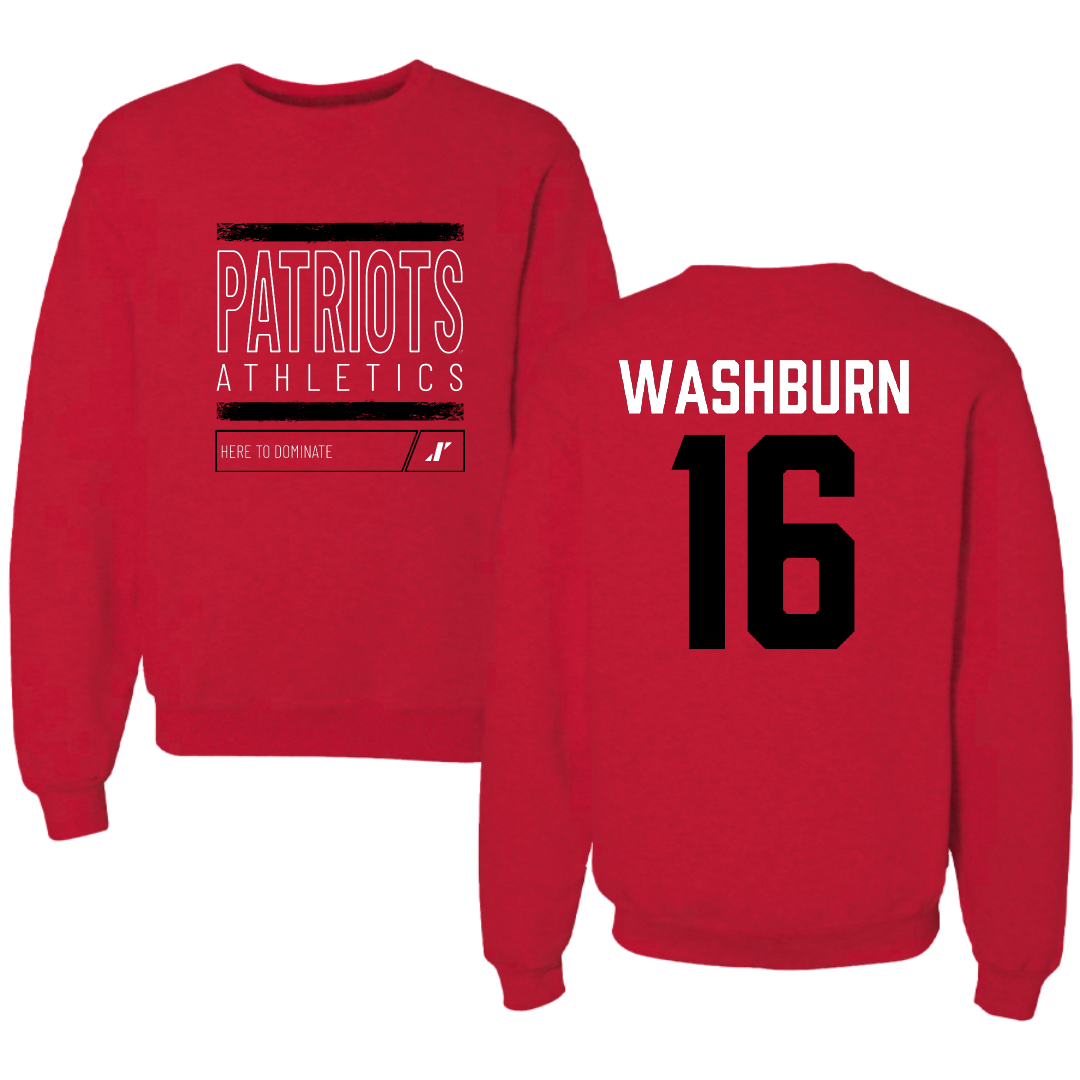 Dallas Baptist University Volleyball Red Dominate Crewneck - #16 Sadie Washburn