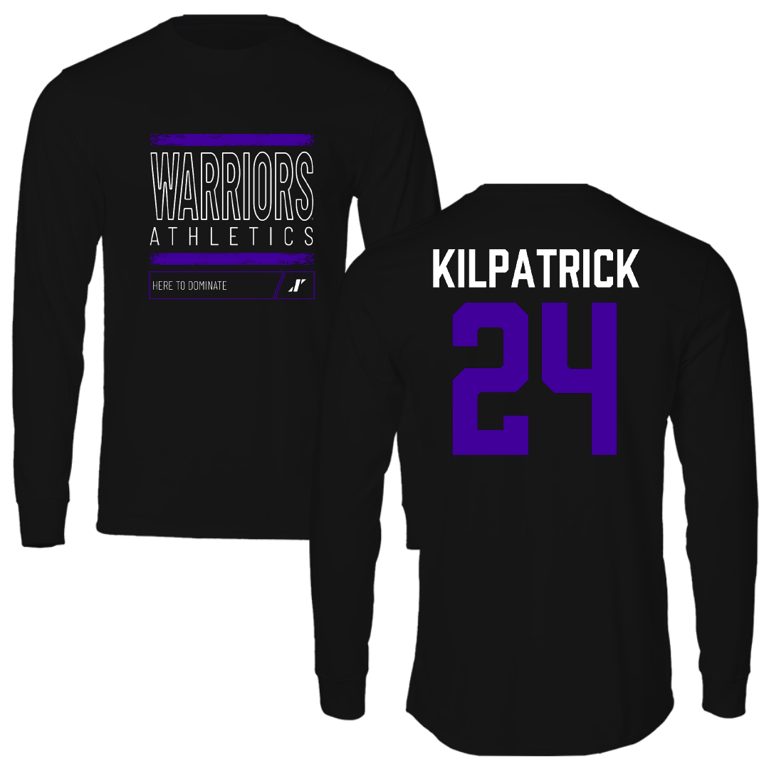Winona State University Basketball Black Dominate Performance Long Sleeve - #24 Emmaline Kilpatrick