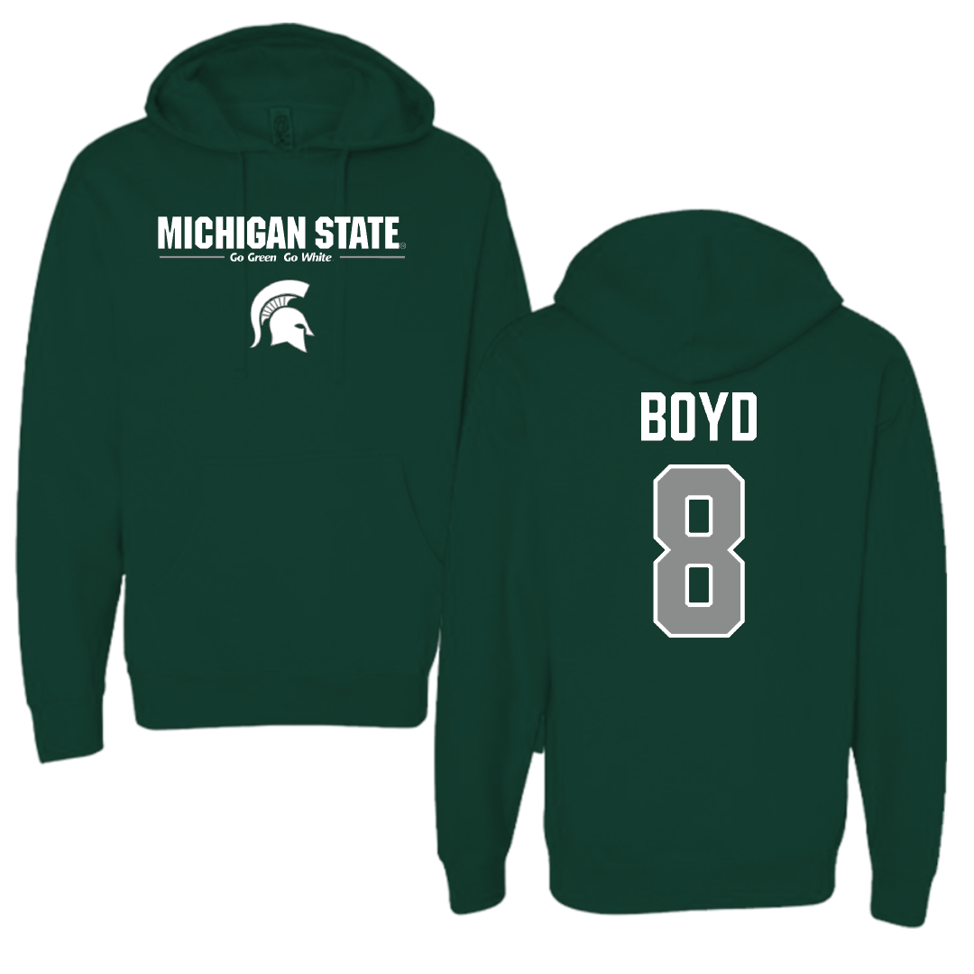 Michigan State University Football Forest Green General Hoodie - #8 Evan Boyd