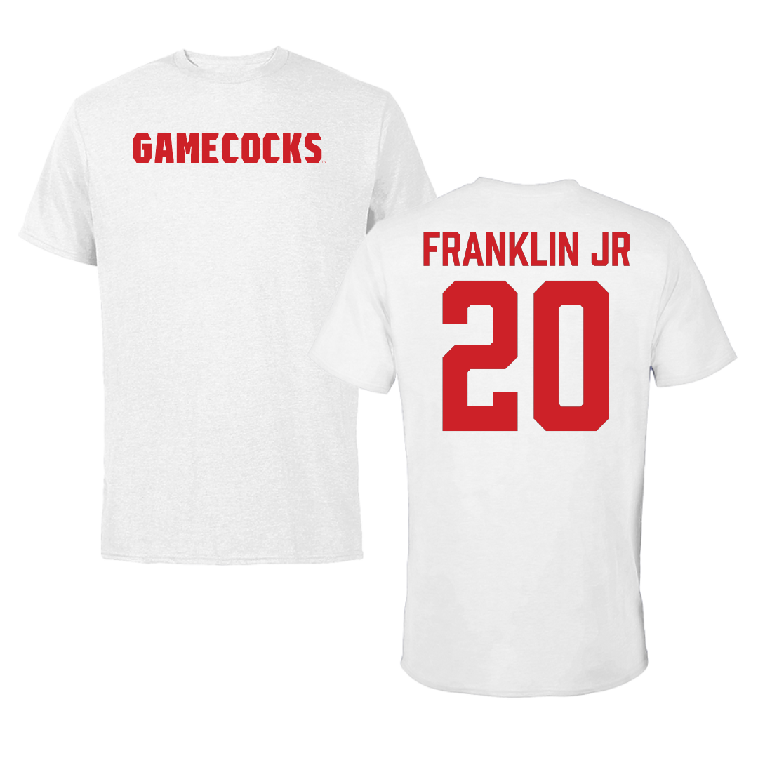 Jacksonville State University Football White Tee - #20 Travis Franklin Jr