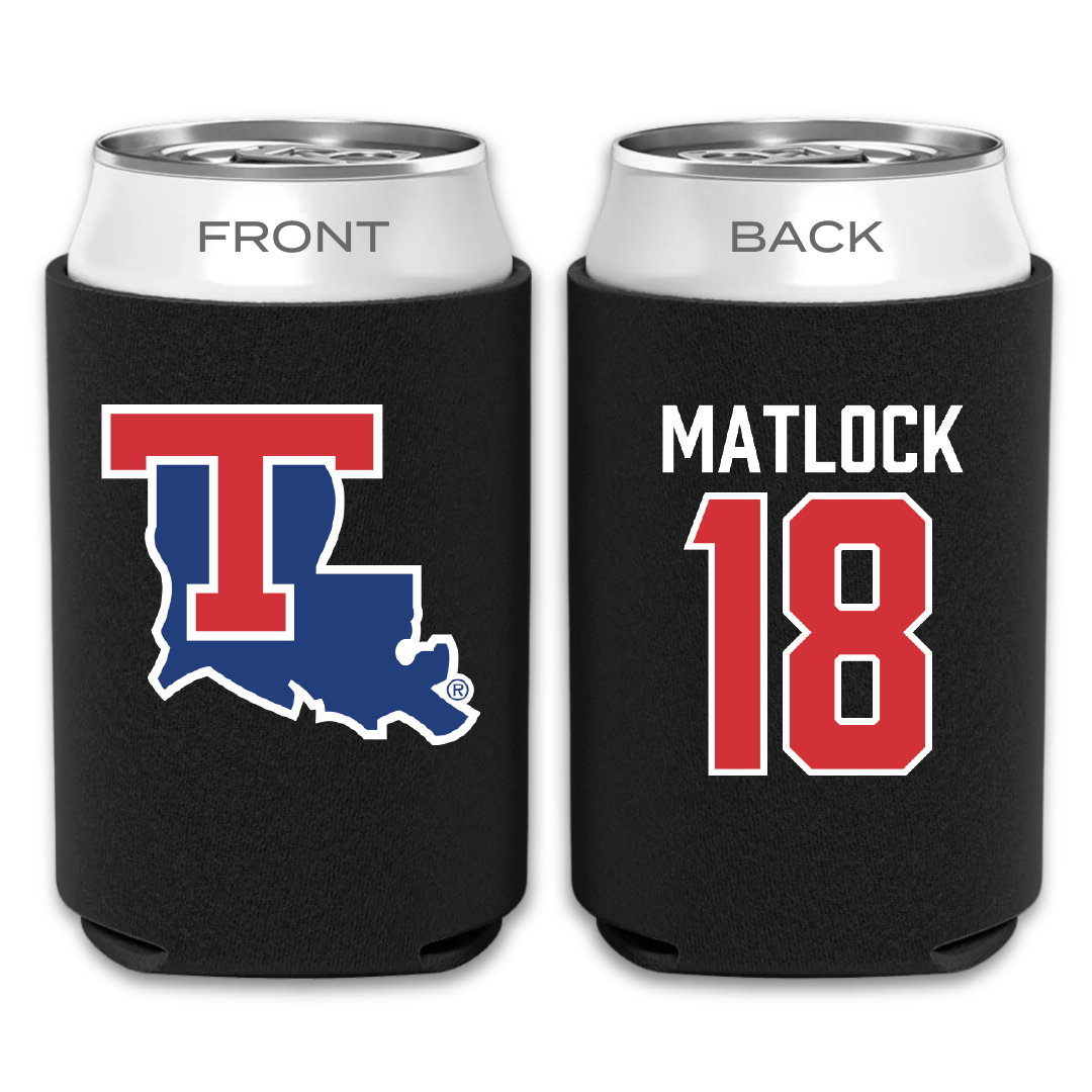 Louisiana Tech University Soccer Black Can Cooler - #18 Kalli Matlock