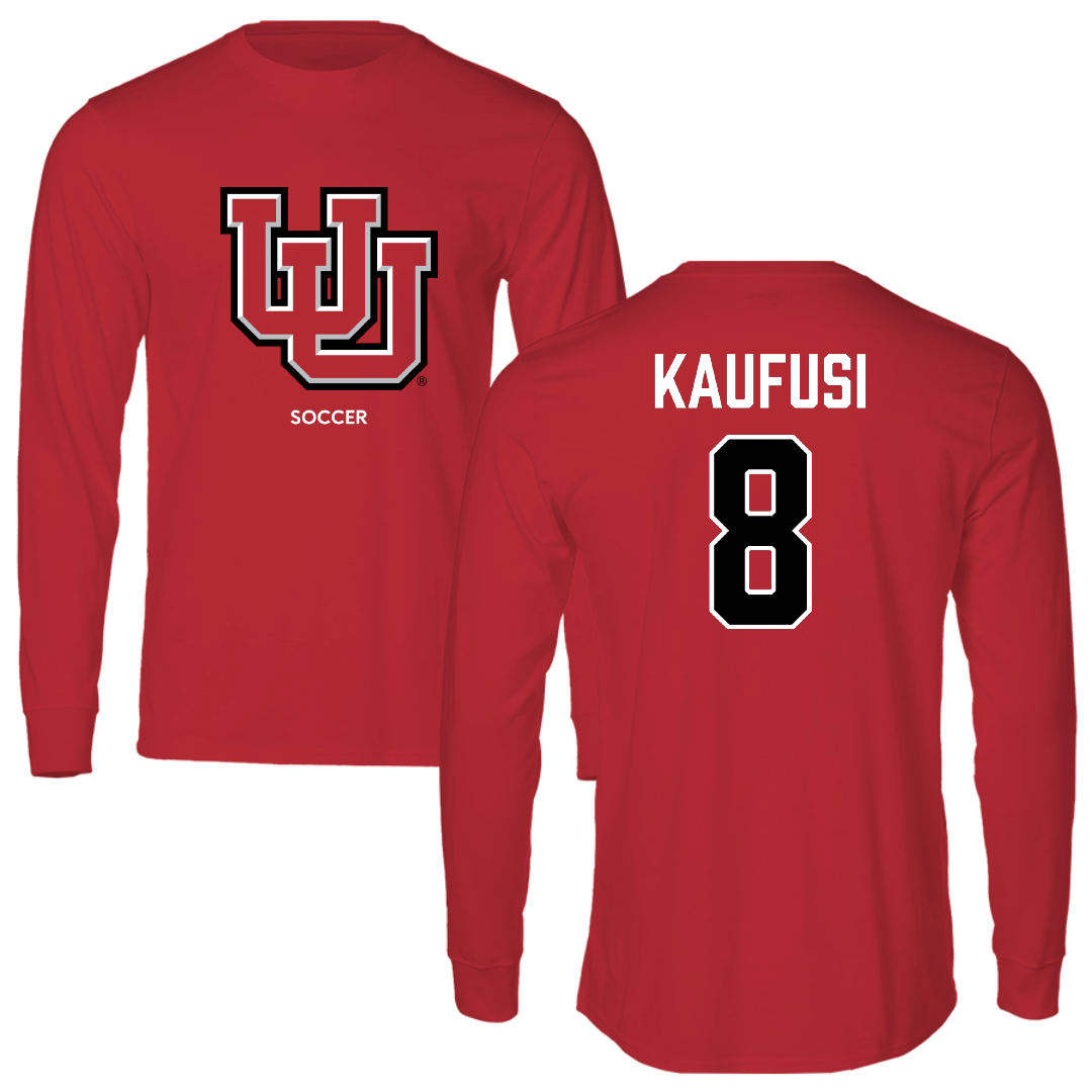 University of Utah Soccer (W) Red Block Long Sleeve - #8 Taliana Kaufusi