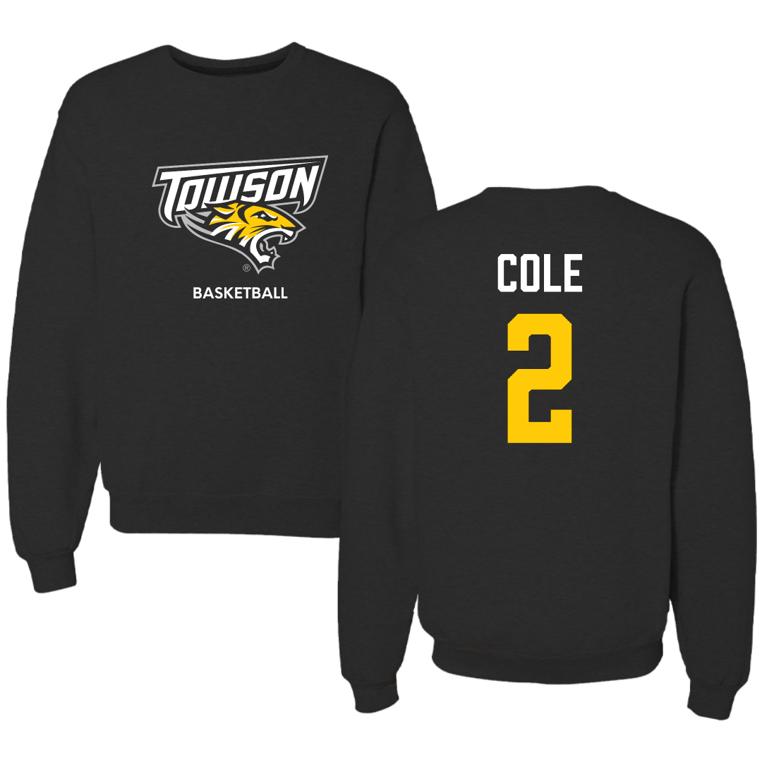 Towson University Basketball (M) Black Crewneck - #2 Jaiden Cole