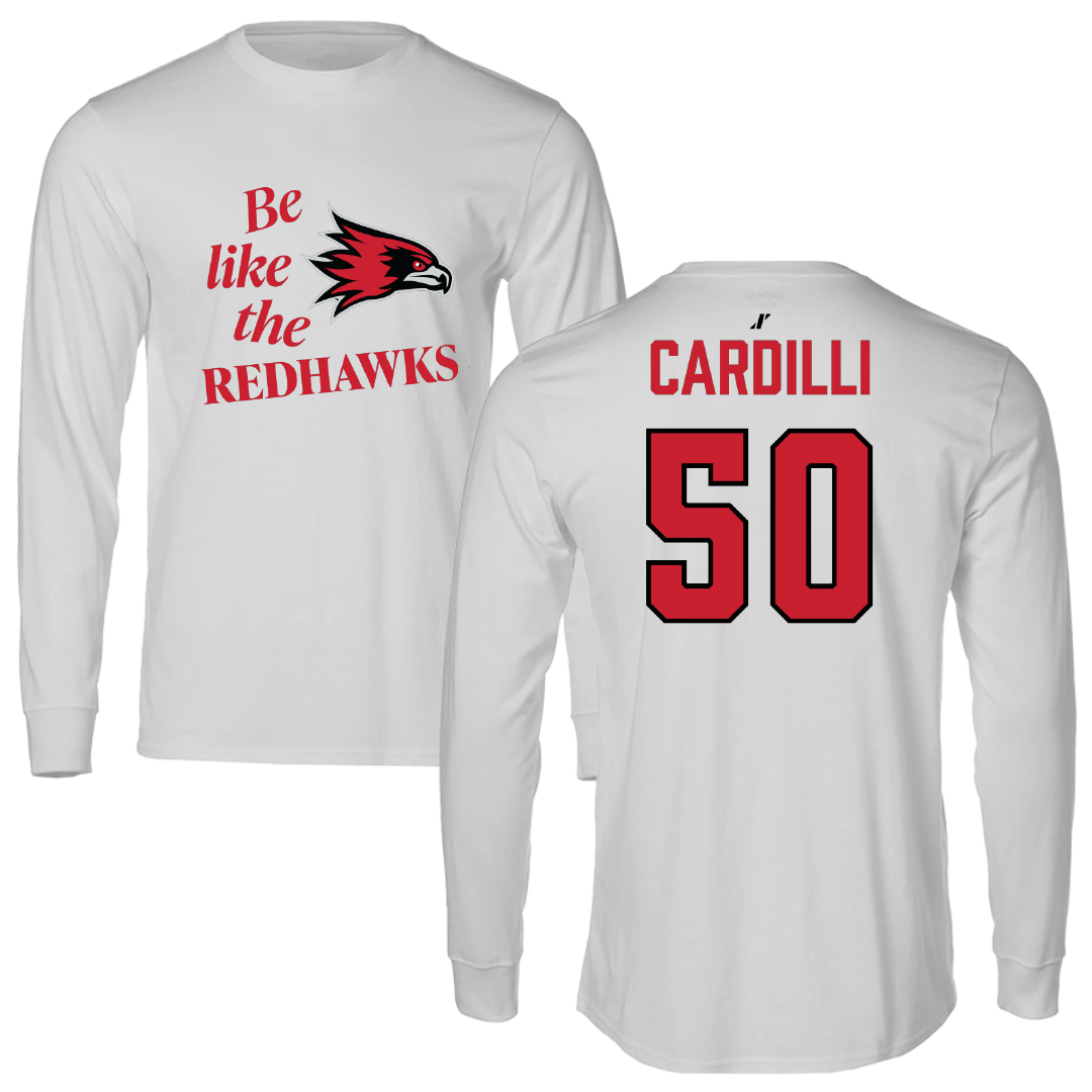 Southeast Missouri State University Football Light Gray Be Like Us Performance Long Sleeve - #50 Mike Cardilli