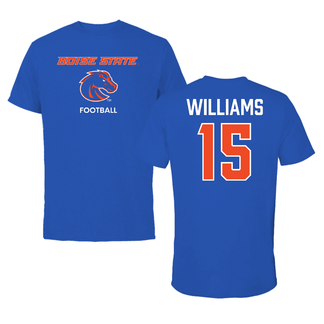 Boise State University Football Blue Tee - #15 Malakai Williams