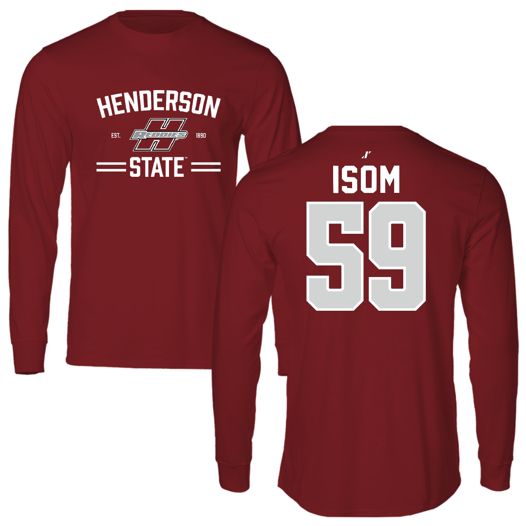 Henderson State University Football Cardinal General Long Sleeve - #59 Alexander Isom