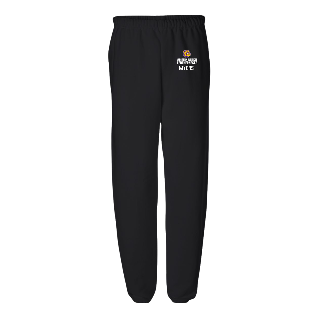 Western Illinois University Basketball (M) Black Sweatpants - #2 Ryan Myers
