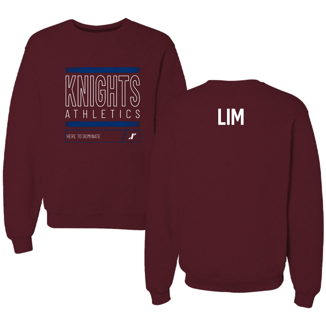 Fairleigh Dickinson University-Metropolitan Campus Tennis Maroon Dominate Crewneck - Anastasia Lim