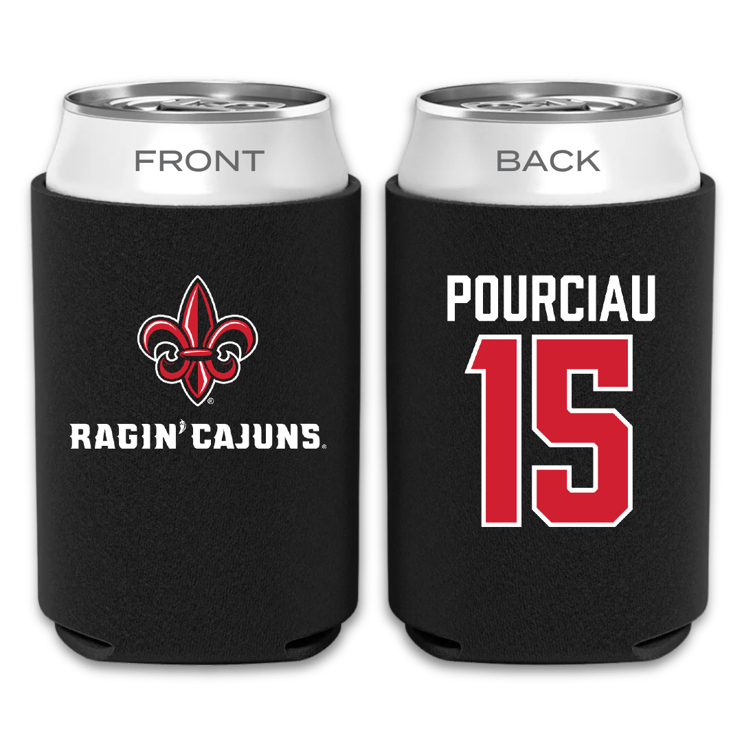 University of Louisiana at Lafayette Baseball Black Can Cooler - #15 Clayton Pourciau