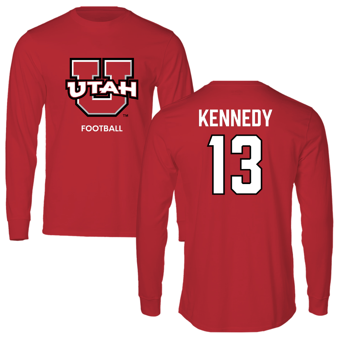 University of Utah Football Red Utes Long Sleeve - #13 Chase Kennedy