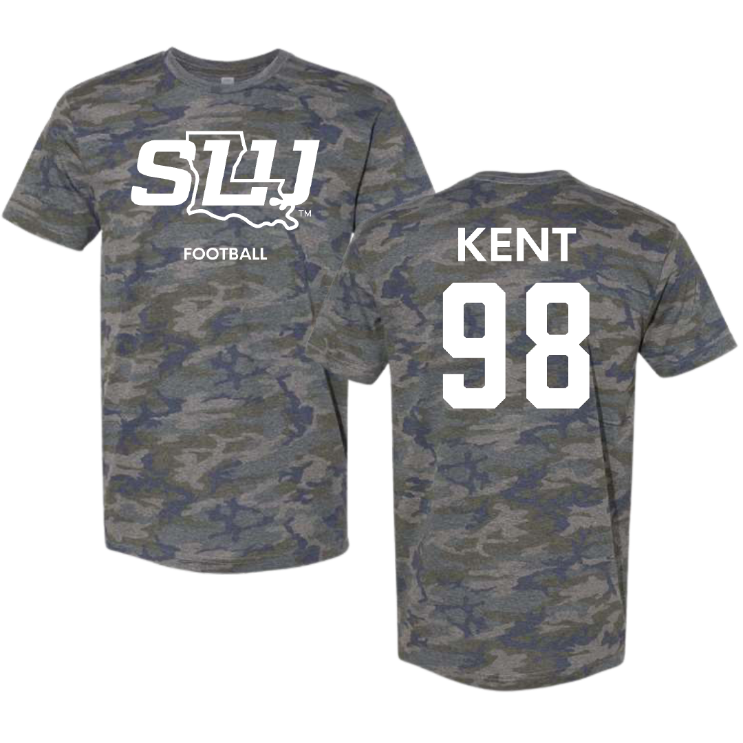 Southeastern Louisiana University Football Vintage Camo Tee - #98 Austin Kent