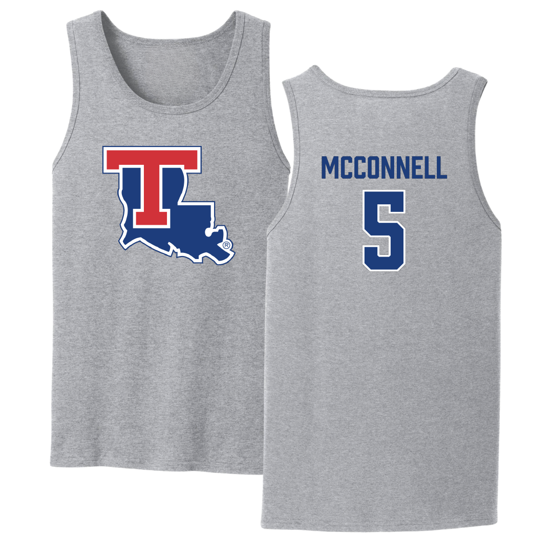 Louisiana Tech University Baseball Sport Gray Tank Top - #5 Cole McConnell