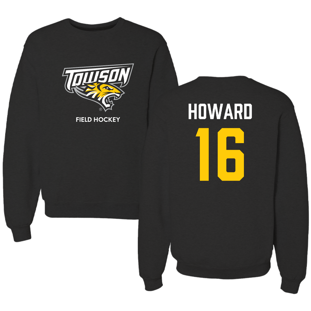 Towson University Field Hockey (W) Black Crewneck - #16 Madisyn Howard