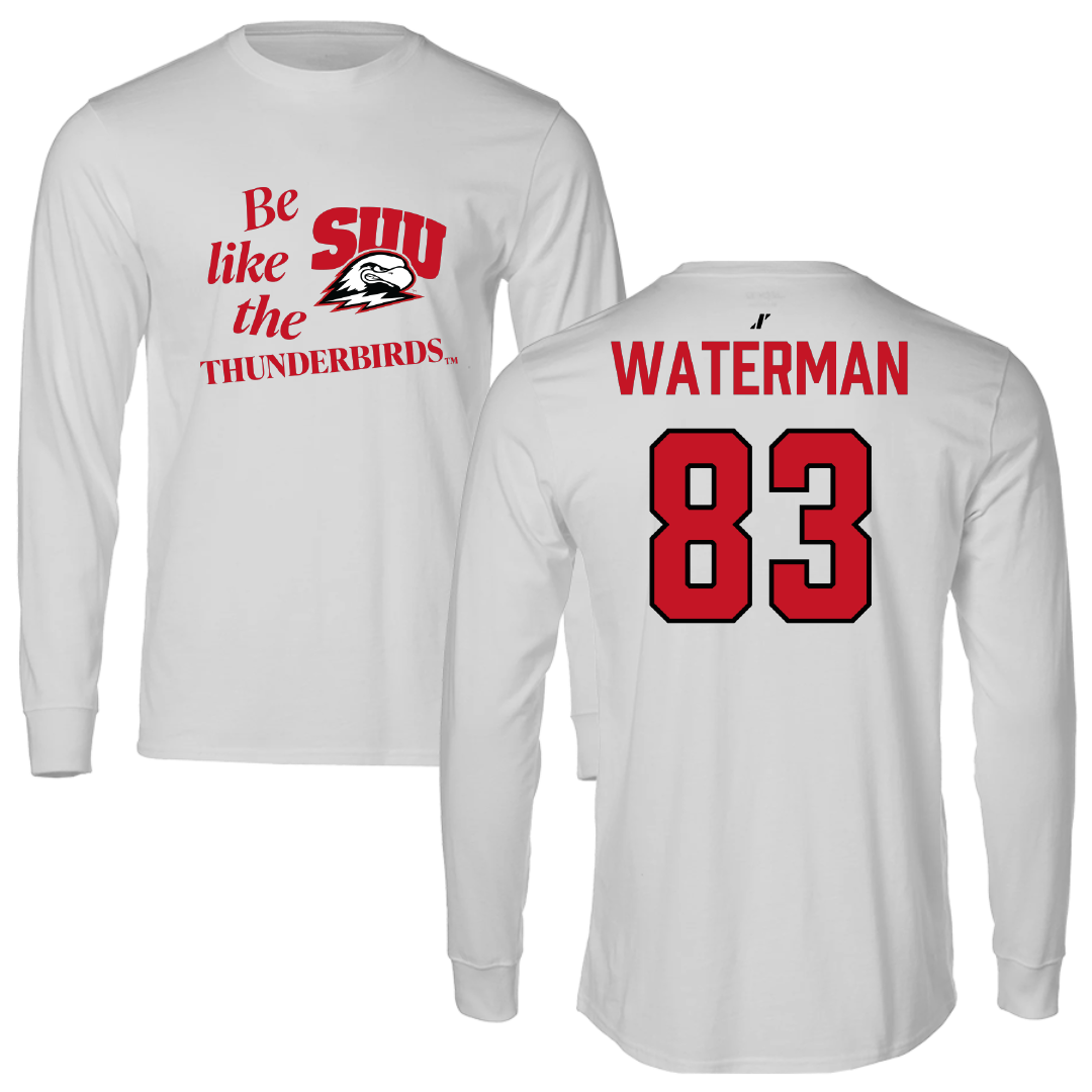 Southern Utah University Football Light Gray Be Like Us Performance Long Sleeve - #83 Bryson Waterman