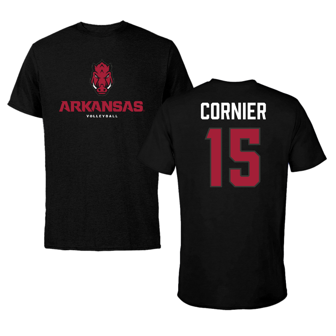 University of Arkansas Volleyball (W) Black Performance Tee - #15 Gabriela Cornier