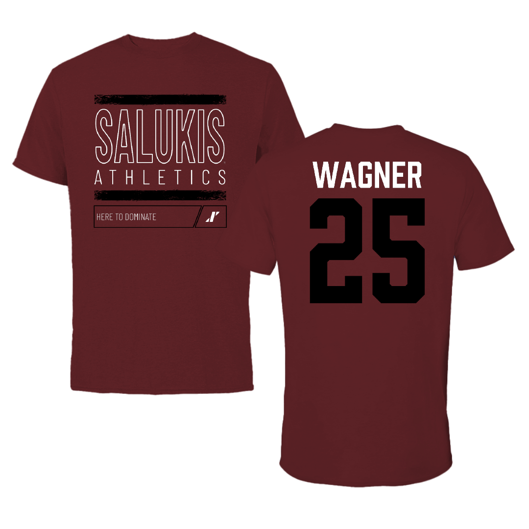 Southern Illinois University at Carbondale Football Maroon Dominate Tee - #25 Kayleb Wagner