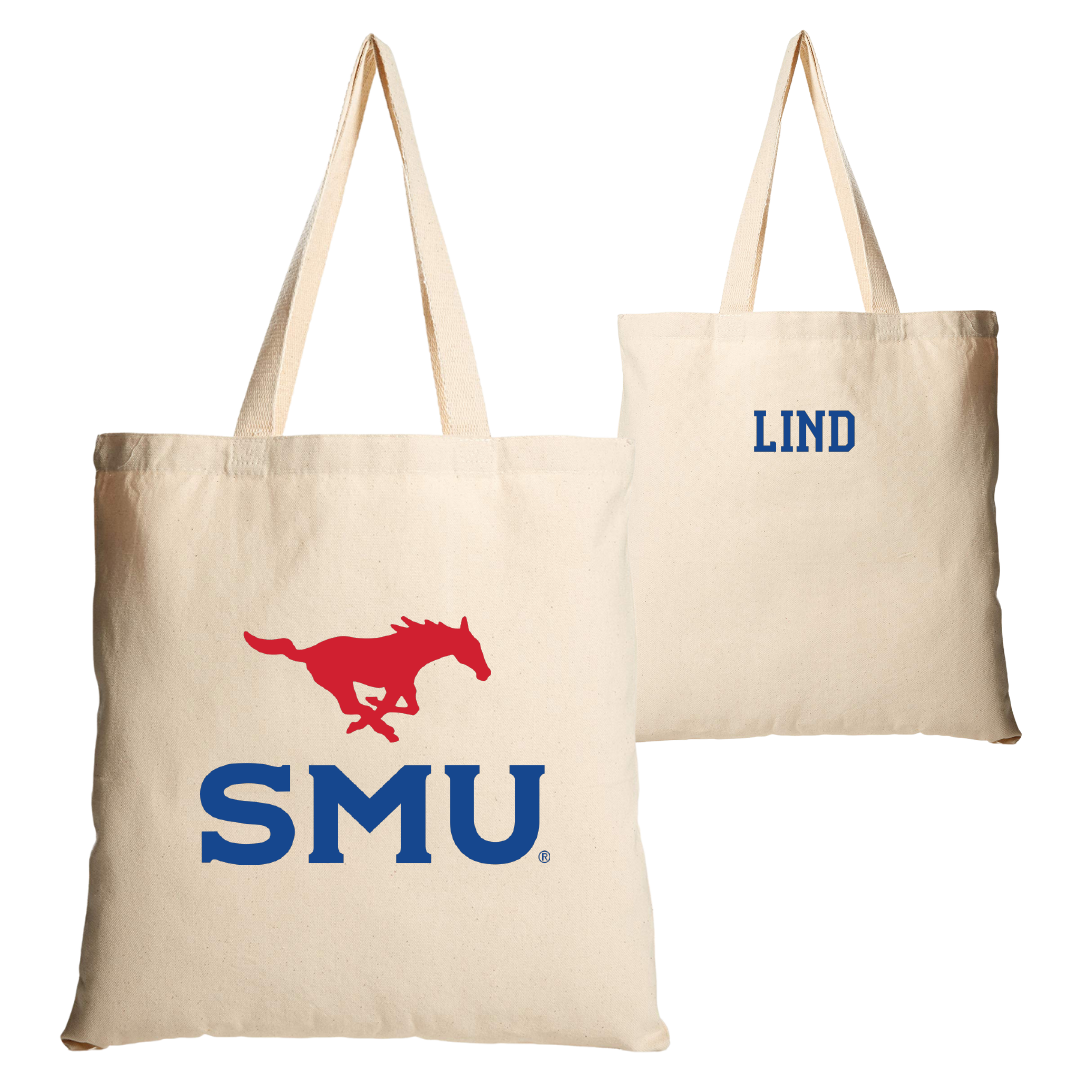 Southern Methodist University Swimming & Diving Tan Canvas Tote Bag - Olivia Lind
