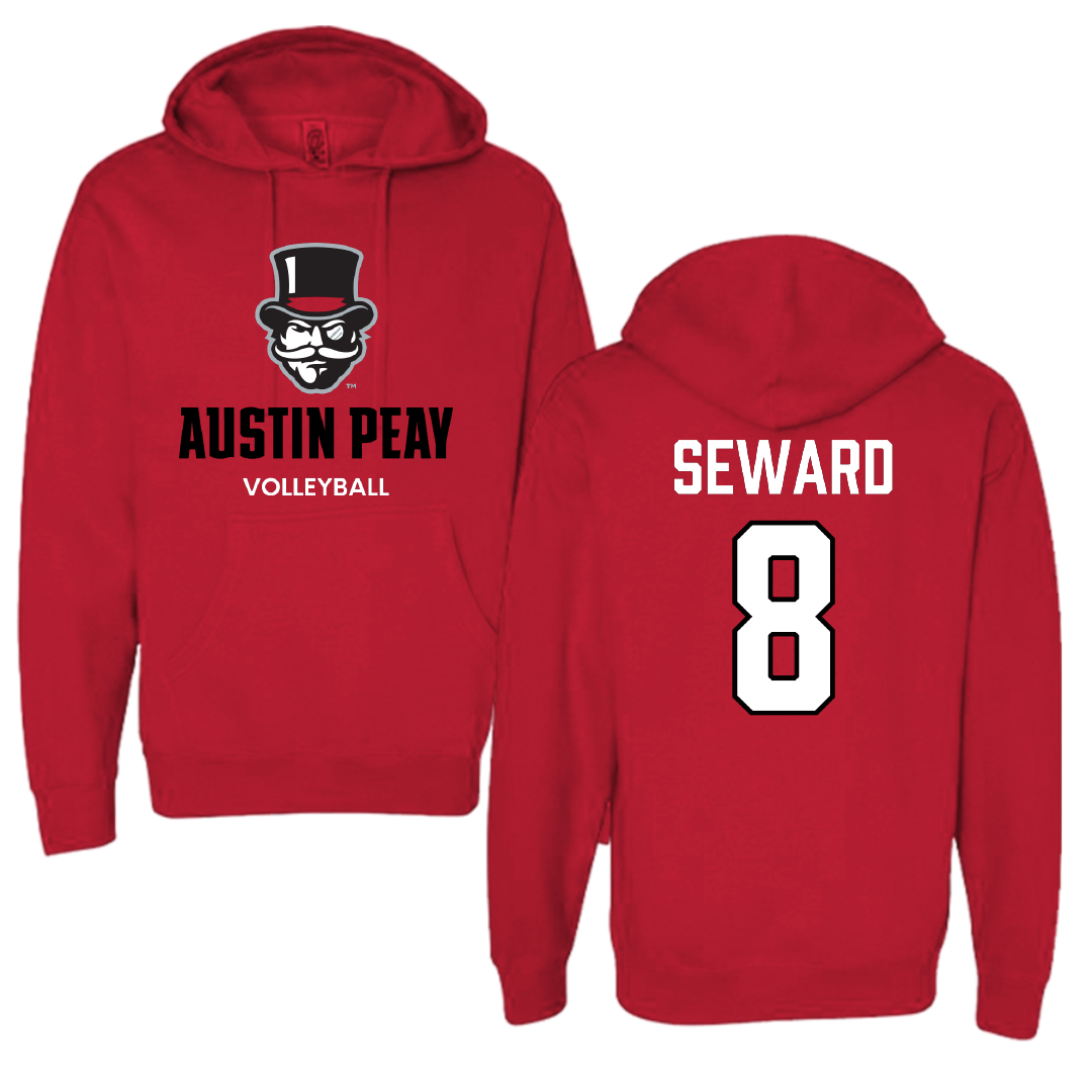 Austin Peay State University Volleyball (W) Red Hoodie - #8 Jamie Seward