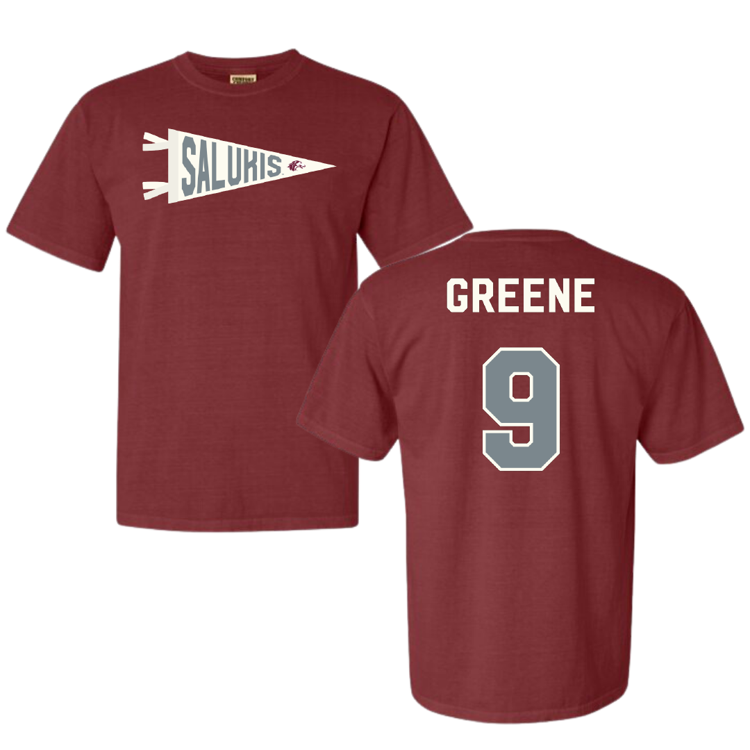 Southern Illinois University at Carbondale Football Maroon Pennant Comfort Colors Tee - #9 Dewey Greene