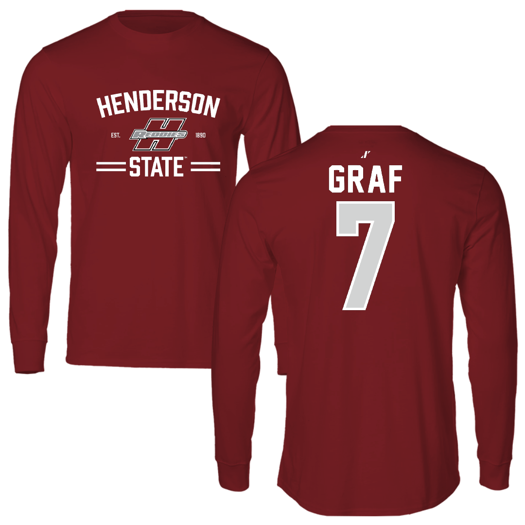 Henderson State University Baseball Cardinal General Long Sleeve - #7 Ty Graf
