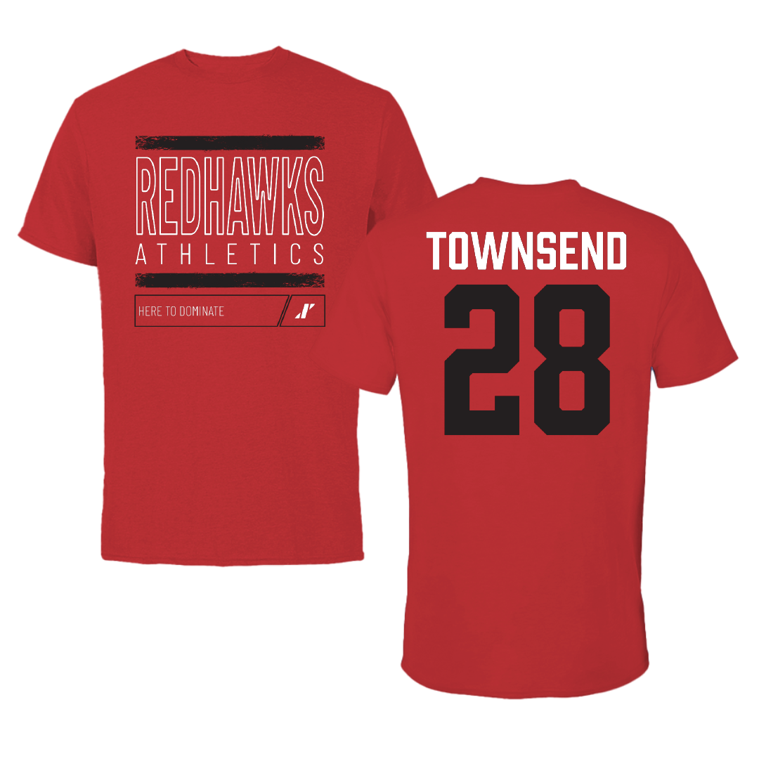 Southeast Missouri State University Football Red Dominate Performance Tee - #28 Amare Townsend