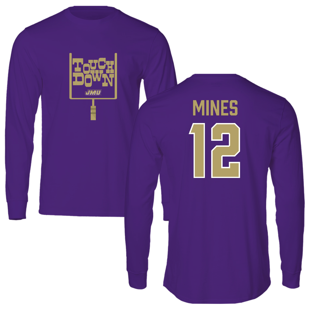 James Madison University Football Purple Touchdown Performance Long Sleeve - #12 Jayden Mines