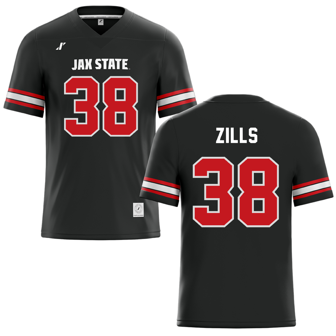 Jacksonville State University Black Football Jersey - #38 Nate Zills