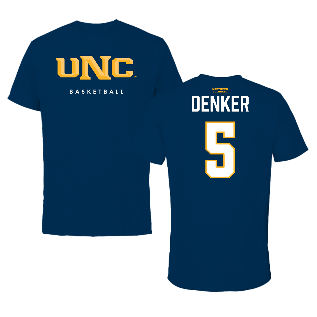 University of Northern Colorado Basketball Navy Tee - #5 Quinn Denker