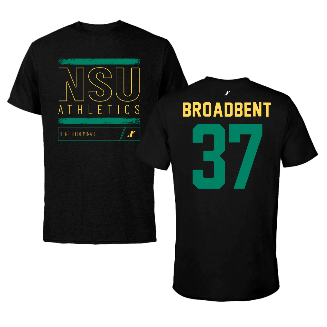 Norfolk State University Football Black Dominate Performance Tee - #37 Kaleb Broadbent